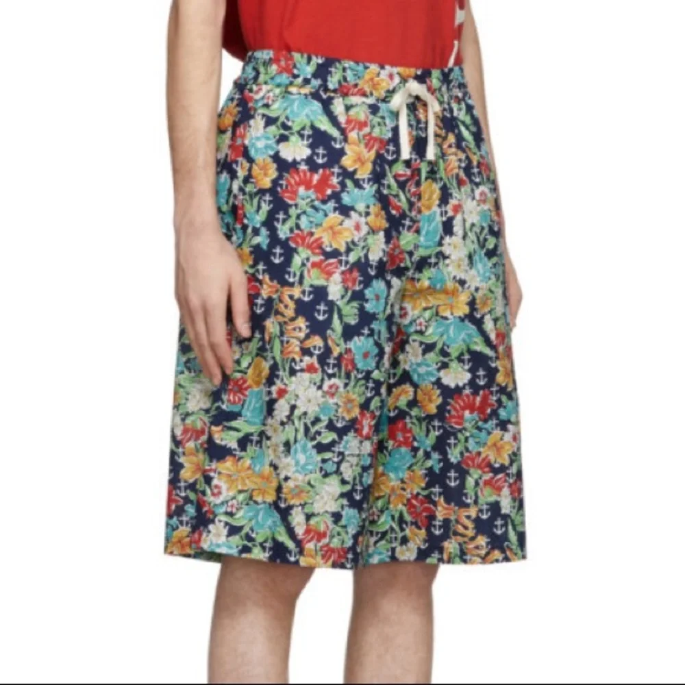 Gucci Multicolor Hawaiian Anchors Shorts With Logo GG - Floral Print size 48 Med